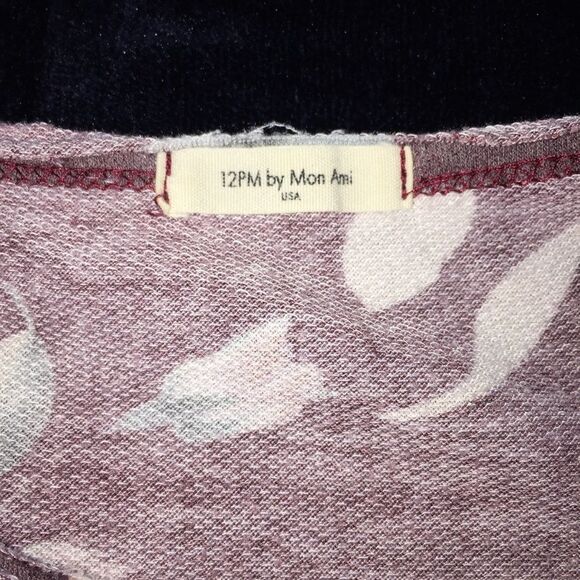 Floral Pocket Dress Sz M 12 PM by Mon Ami Long Sleeve Crew Neck - Picture 5 of 8